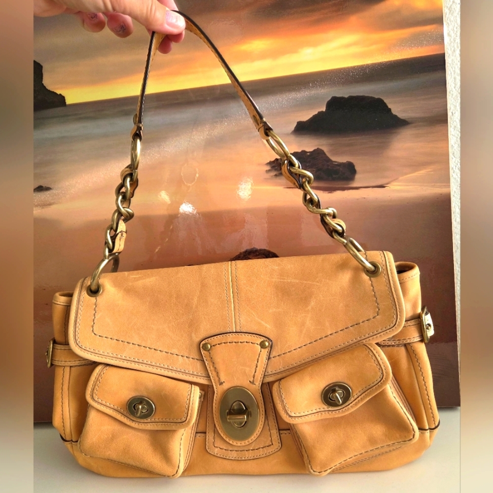 Coach Legacy Vintage Never Used.Handbag and Matching Wristlet Exc Condition.